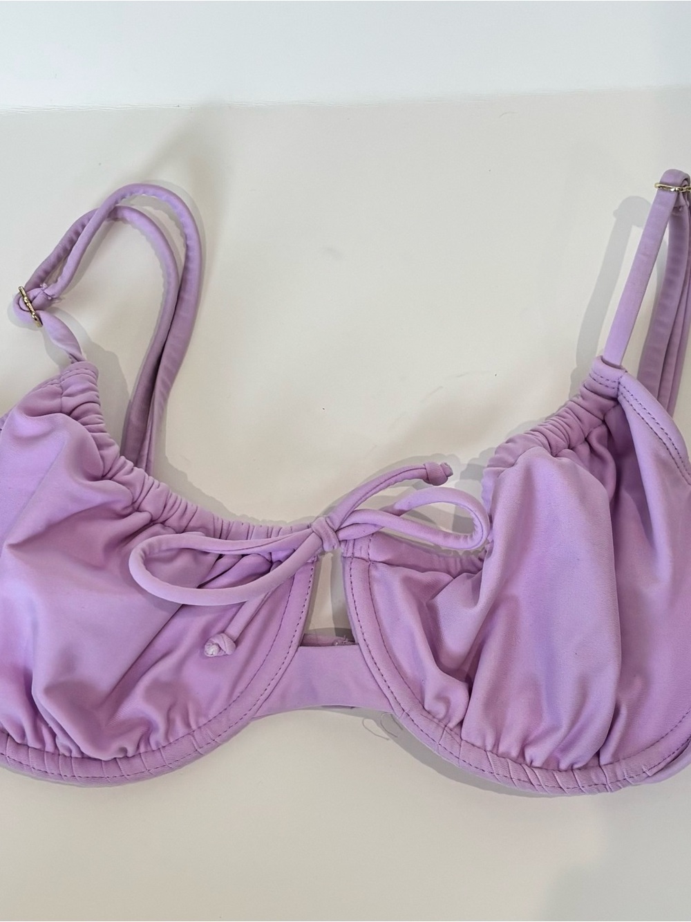 Target Lavender Underwire Bikini Top with Tie Front